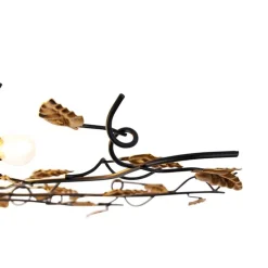 Smart plafondlamp zwart met goud 80 cm 4-lichts incl. 4 Wifi P45 - Foglie