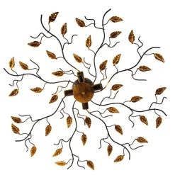 Smart plafondlamp zwart met goud 80 cm 4-lichts incl. 4 Wifi P45 - Foglie