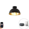 Smart plafondlamp zwart met goud 28 cm incl. Wifi A60 - Magnax