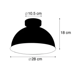 Smart plafondlamp zwart met goud 28 cm incl. Wifi A60 - Magnax