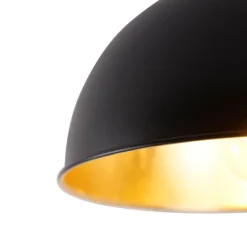 Smart plafondlamp zwart met goud 28 cm incl. Wifi A60 - Magnax