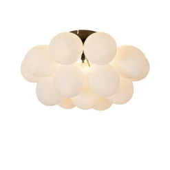 Smart plafondlamp zwart met opaal glas 4-lichts incl. 4 Wifi G9 - Uvas