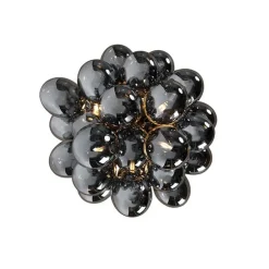 Smart plafondlamp zwart met smoke glas incl. 6 Wifi G9 - Uvas