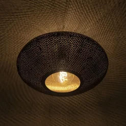 Smart plafondlamp zwart met goud 40 cm incl. Wifi G95 - Radiance