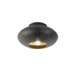 Smart plafondlamp zwart met goud 25 cm incl. Wifi P45 - Radiance
