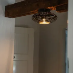 Smart plafondlamp zwart met goud 25 cm incl. Wifi P45 - Radiance