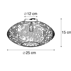 Smart plafondlamp zwart met goud 25 cm incl. Wifi P45 - Radiance