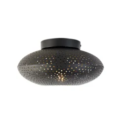 Smart plafondlamp zwart met goud 25 cm incl. Wifi P45 - Radiance