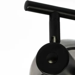 Smart plafondlamp zwart met smoke glas incl. 2 Wifi P45 - Vidro