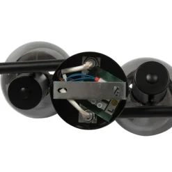 Smart plafondlamp zwart met smoke glas incl. 4 Wifi P45 - Vidro