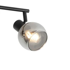 Smart plafondlamp zwart met smoke glas incl. 4 Wifi P45 - Vidro