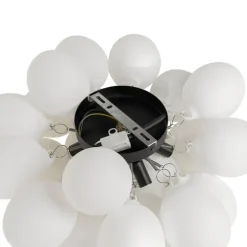 Smart plafondlamp zwart met opaal glas 6-lichts incl. 6 Wifi G9 - Uvas