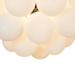 Smart plafondlamp zwart met opaal glas 6-lichts incl. 6 Wifi G9 - Uvas