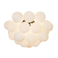 Smart plafondlamp zwart met opaal glas 6-lichts incl. 6 Wifi G9 - Uvas