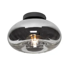 Smart plafondlamp zwart met smoke glas incl. Wifi P45 - Ayesha