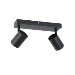 Smart plafondlamp zwart rechthoekig incl. 2 Wifi GU10 - Jeana