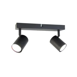 Smart plafondlamp zwart rechthoekig incl. 2 Wifi GU10 - Jeana