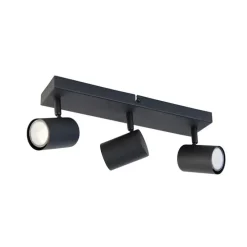 Smart plafondlamp zwart rechthoekig incl. 3 Wifi GU10 - Jeana