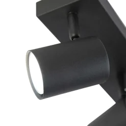 Smart plafondlamp zwart rechthoekig incl. 3 Wifi GU10 - Jeana