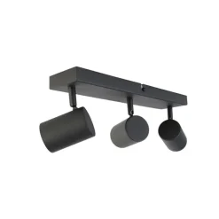 Smart plafondlamp zwart rechthoekig incl. 3 Wifi GU10 - Jeana