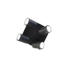 Smart plafondlamp zwart vierkant incl. 4 Wifi GU10 - Jeana