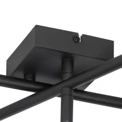 Smart plafondlamp zwart vierkant incl. 5 Wifi GU10 - Jeana