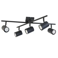 Smart plafondlamp zwart vierkant incl. 5 Wifi GU10 - Jeana