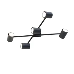 Smart plafondlamp zwart vierkant incl. 5 Wifi GU10 - Jeana