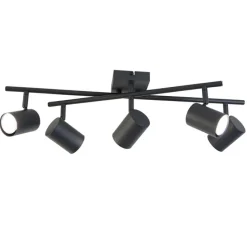 Smart plafondlamp zwart vierkant incl. 5 Wifi GU10 - Jeana