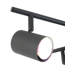 Smart plafondlamp zwart vierkant incl. 5 Wifi GU10 - Jeana