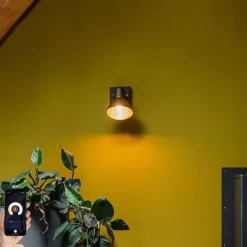 Smart plafondspot brons met hout 18 cm incl. Wifi A60 - Mangoes