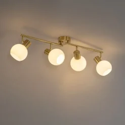 Smart Plafondspot goud met opaal glas 4-lichts verstelbaar incl. 4 Wifi P45 - Anouk