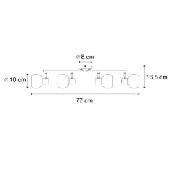 Smart Plafondspot goud met opaal glas 4-lichts verstelbaar incl. 4 Wifi P45 - Anouk