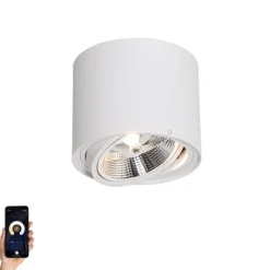 Smart plafondspot wit draai- en kantelbaar incl. Wifi GU10 111mm - Rondoo Up