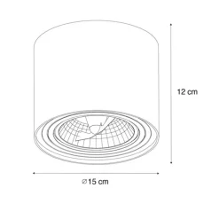 Smart plafondspot wit draai- en kantelbaar incl. Wifi GU10 111mm - Rondoo Up