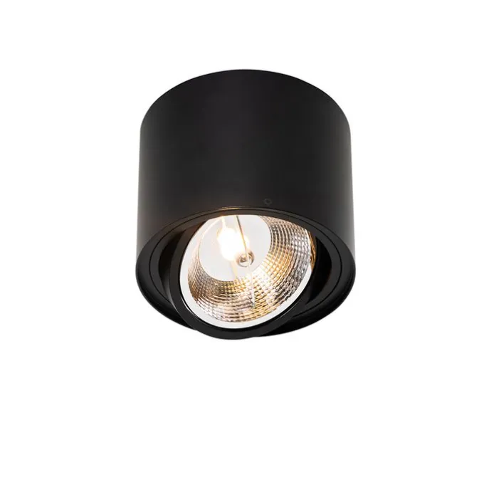 Smart plafondspot zwart draai- en kantelbaar incl. Wifi GU10 111mm - Rondoo Up