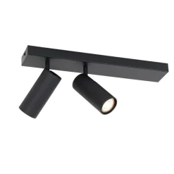 Smart plafondspot zwart 2-lichts verstelbaar incl. 2 Wifi GU10 50mm - Renna