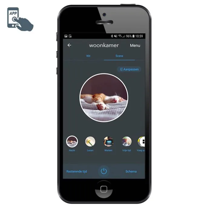 Smart plafondspot zwart met smoke glas langwerpig incl. 3 Wifi P45 - Zuzanna