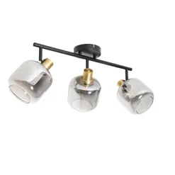 Smart plafondspot zwart met smoke glas langwerpig incl. 3 Wifi P45 - Zuzanna