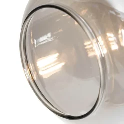 Smart plafondspot zwart met smoke glas langwerpig incl. 3 Wifi P45 - Zuzanna