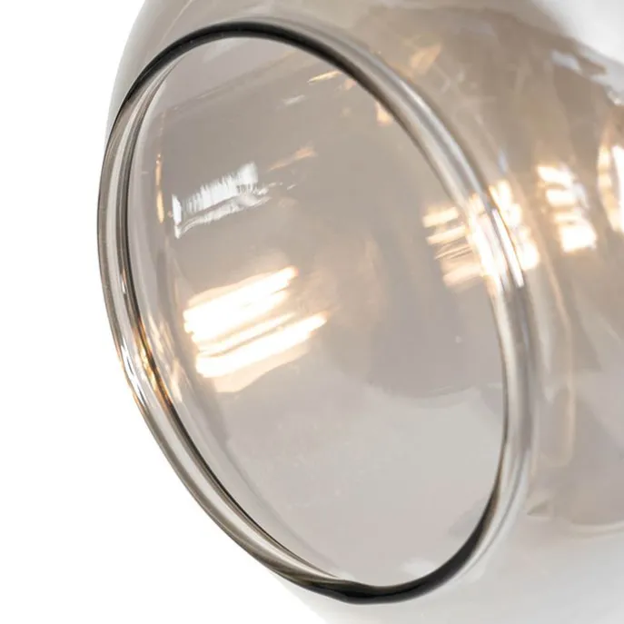 Smart plafondspot zwart met smoke glas langwerpig incl. 3 Wifi P45 - Zuzanna
