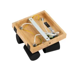 Smart plafondspot zwart met hout 4-lichts draai- en kantelbaar incl. Wifi GU10 50mm - Jeana