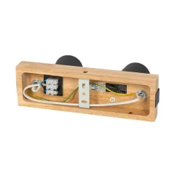 Smart plafondspot zwart met hout 2-lichts draai- en kantelbaar incl. Wifi GU10 50mm - Jeana