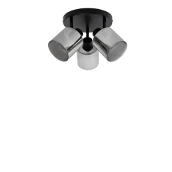 Smart plafondspot zwart met smoke glas rond 3-lichts verstelbaar incl. 3 wifi A60 - Laura