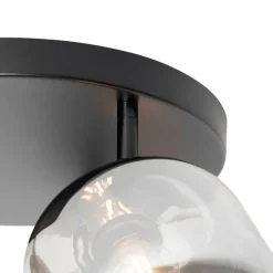 Smart plafondspot zwart met goud met smoke glas incl. 3 Wifi P45 - Zuzanna