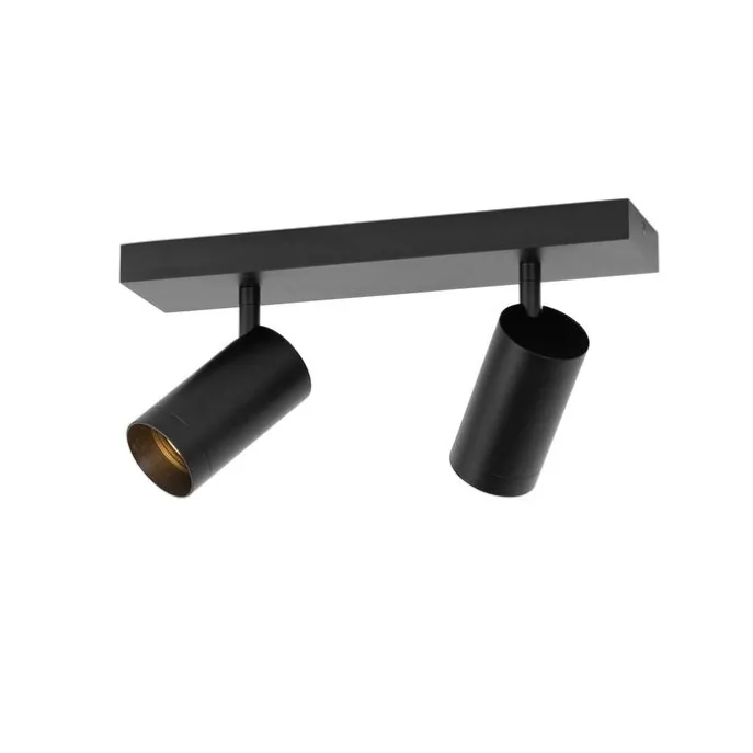 Smart plafondspot zwart verstelbaar 2-lichts incl. 2 Wifi GU10 50mm - Jeana Luxe