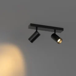 Smart plafondspot zwart verstelbaar 2-lichts incl. 2 Wifi GU10 50mm - Jeana Luxe