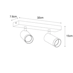 Smart plafondspot zwart verstelbaar 2-lichts incl. 2 Wifi GU10 50mm - Jeana Luxe