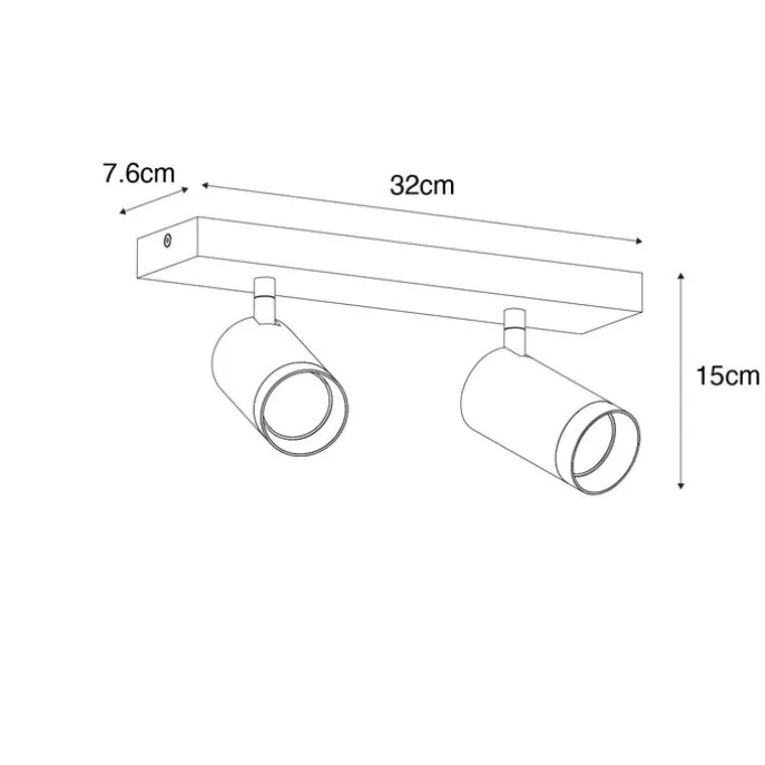 Smart plafondspot zwart verstelbaar 2-lichts incl. 2 Wifi GU10 50mm - Jeana Luxe