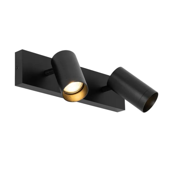 Smart plafondspot zwart verstelbaar 2-lichts incl. 2 Wifi GU10 50mm - Jeana Luxe